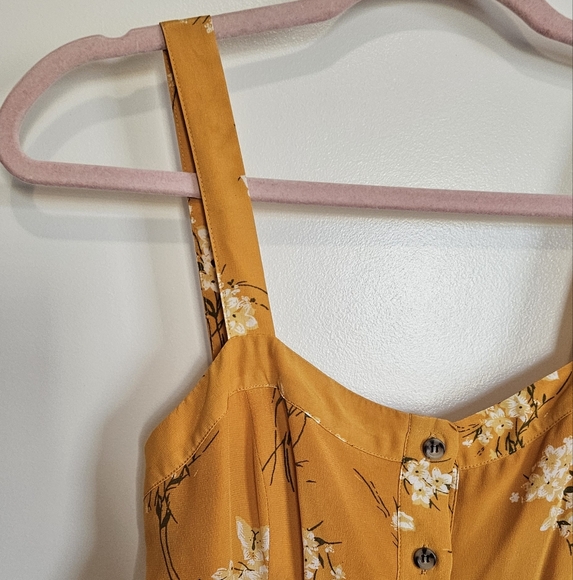 Madewell Yellow Silk Fleur Bow-Back Dress in Butterfly Garden Floral XS - Picture 4 of 13